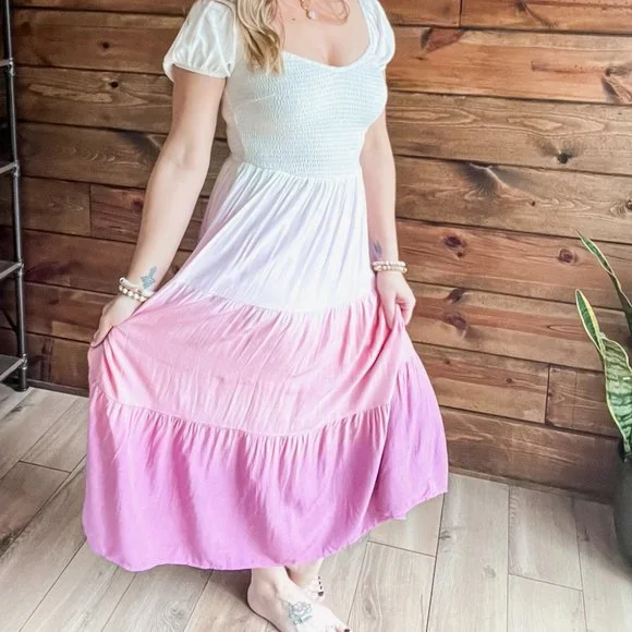 THE CALLIE PINK OMBRE DRESS - Picture 4 of 12